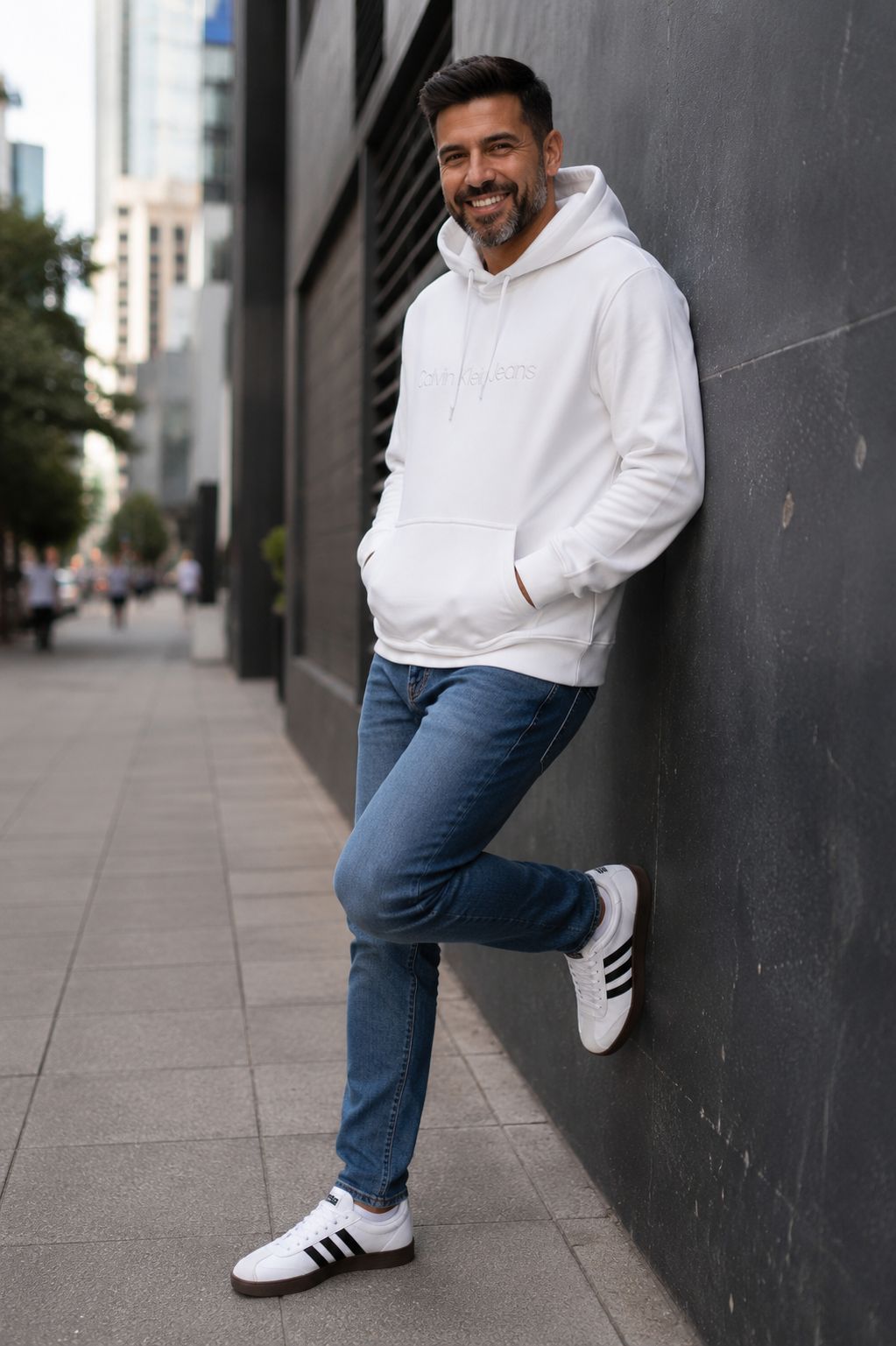 Hoodie Calvin Klein Blanco Hombre