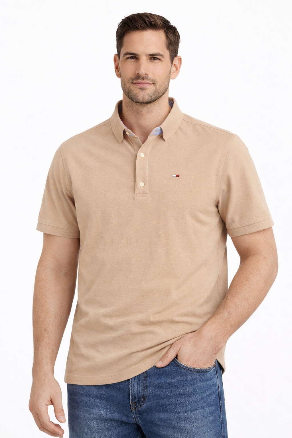 Camiseta Polo Tommy Hilfiger Oxford Beige