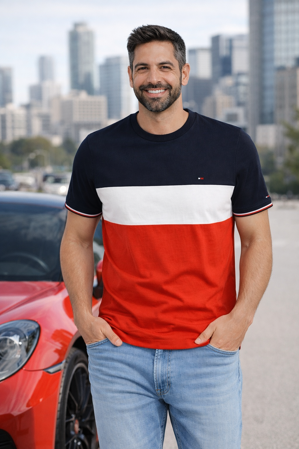 Camiseta T-Shirt Tommy Hilfiger Azul Blanco