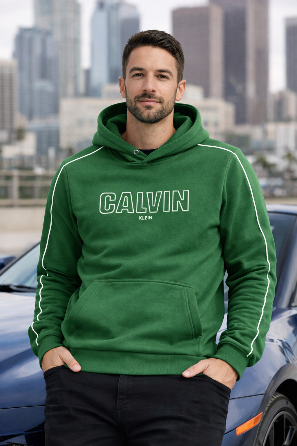 Hoodie Calvin Klein Verde Hombre