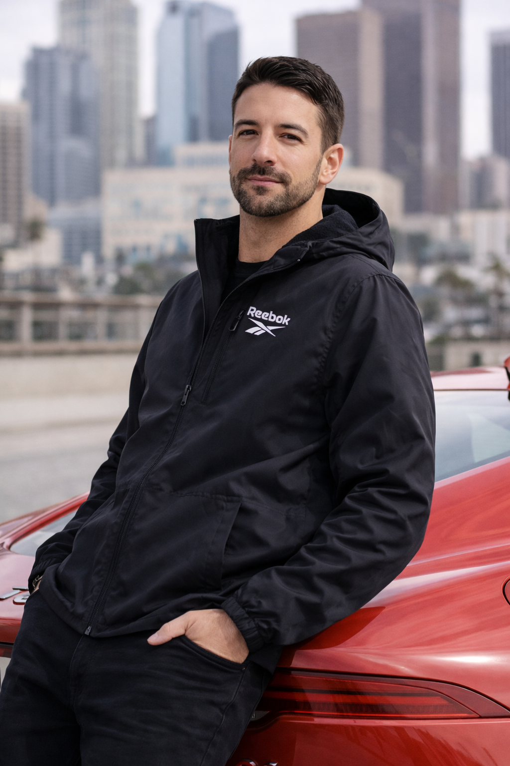 Chaqueta Reebok Negra Windbreaker Hombre