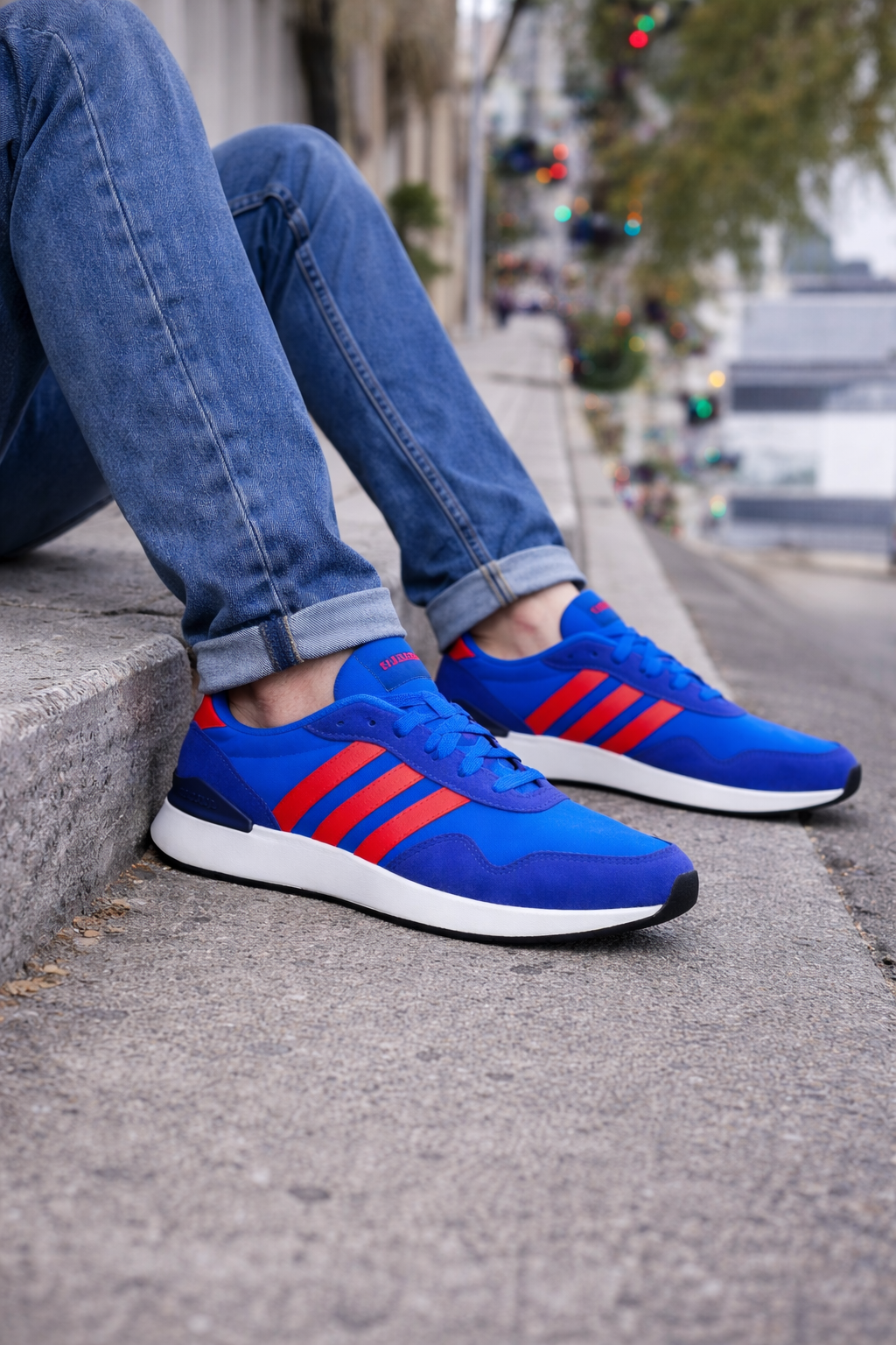 Tenis Adidas Run 60s 4.0 Azul / Rojo Hombre